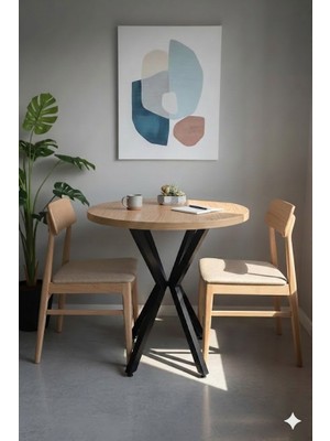 HOLLKA Mutfak Cafe Balkon Bahçe Restoran Yemek Masası 70X70 Metal Ayak Kalınlaştırmalı