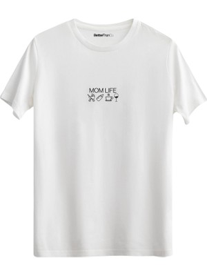 betterthanco Mom Life Baskılı Bisiklet Yaka Regular T-Shirt