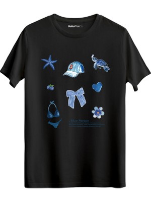 betterthanco Blue Person Baskılı Bisiklet Yaka Regular T-Shirt