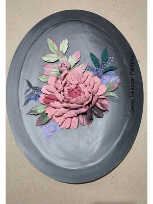 Serap İskender Painting Pembe Şakayık Tablo 45X36