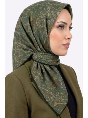 Hadiora Açık Haki Soyut Desenli Soft Eşarp