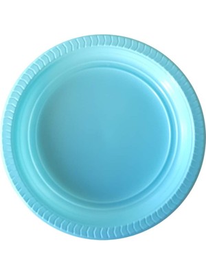 Selanikli Ticaret Partı Tabak Plastık Açık Mavi Pk 25 Lı Yuvarlak 22 cm