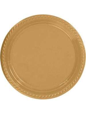 Selanikli Ticaret Partı Tabak Plastık Gold Pk 25 Lı Yuvarlak 22 cm