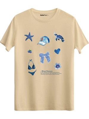 betterthanco Blue Person Baskılı Bisiklet Yaka Regular T-Shirt