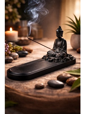 Zen Buddha Figürlü Tütsülük – 3D Baskı Dekoratif Tütsü Standı | Meditasyon & Huzur Köşesi Için