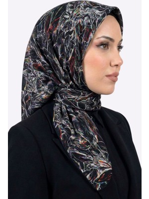 Hadiora Siyah Soyut Desenli Soft Eşarp