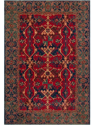 Kalesta Halı Rustik 01 Navy Red Doğal Yün ile Özel Tezgahlarda El Dokuma Teknikleri ile Üretilen Salon Halısı