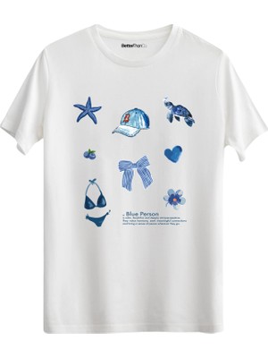 betterthanco Blue Person Baskılı Bisiklet Yaka Regular T-Shirt