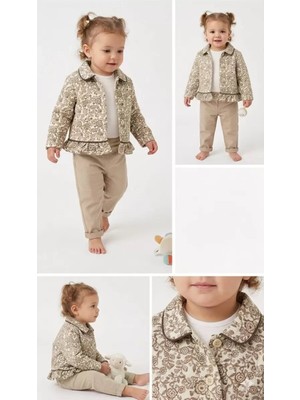 Uravas Store 6-24 Ay Ceketli Keten Pantolonlu 3lü Bebek Takımı