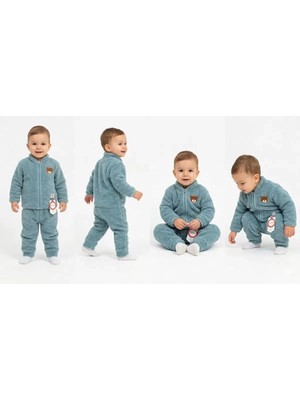 Uravas Store 6/24 Ay Peluş Kumaş Fermuarlı Bebek Takımı