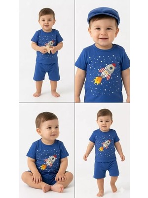 Uravas Store 6/24 Ay Roket Baskılı 2li Bebek Takımı