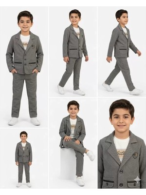 Uravas Store 2-9 Yaş Jagger Kumaş 3 Parça Çuk Takımı