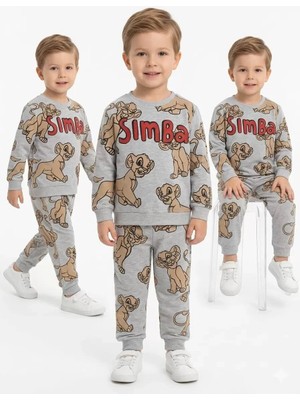 Uravas Store 2-5 Yaş Aslan Baskılı Penye Çuk Takımı