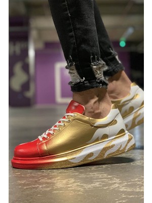 Uravas Store CH254 - Cbt Pittura Erkek Ayakkabı 413 Alv Kirmizi / Altin