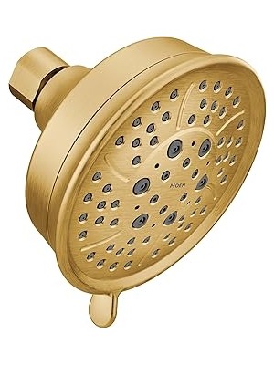 Uravas Store 3638BG Duş Acc-Core Dört Fonksiyonlu 4-3/8 "çaplı Püskürtme Başlığı Standart, Fırçalanmış Altı