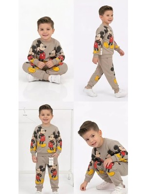 Uravas Store 2-5 Yaş Fare Baskılı Penye Çuk Takımı