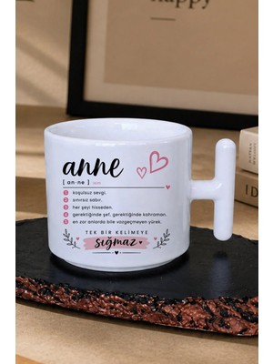 giftkonsept Anne Sözlük Anlamı Koşulsuz Sevgi Baskılı Anneler Günü Hediye T Kulplu Kupa Çay Fincanı