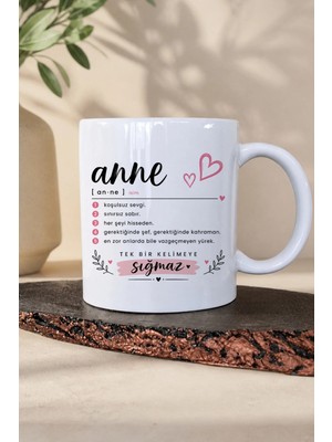 giftkonsept Anne Sözlük Anlamı Koşulsuz Sevgi Baskılı Anneler Günü Hediyesi Kupa Bardak