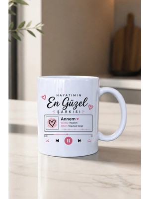 giftkonsept Hayatımın En Güzel Şarkısı Annem Baskılı Anneler Günü Hediyesi Kupa Bardak