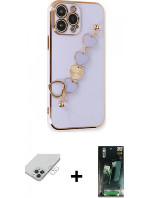 Marsilyan™- iPhone 14 Pro Max Kılıf Nova Işık Prime - Şeffaf 360 Full Body Arka Koruyucu + Band Metal Kamera Lens - Gs