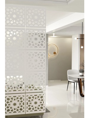 Kayasan Ahşap Kayasan ® Lazer Kesim Sarkıt Paravan, Ahşap Seperatör, Oda Ayırıcı 4'lü Panel Levha Seti