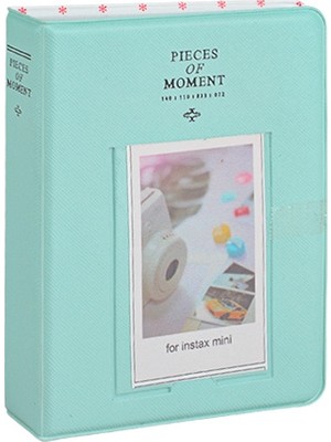 Nobbystar 65 Fotoğraf Kapasiteli Pencereli Mavi Mint Instax Polakart Fotoğraf Albümü
