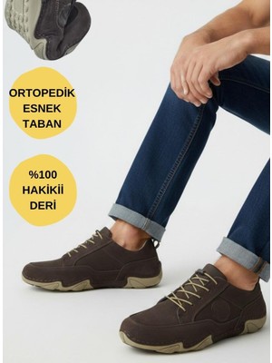Ispartalılar 362 Ortopedik Taban Günlük Hakiki Deri Erkek Ayakkabı Esnek Hazır Taban Casual Ayakkabı