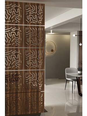 Kayasan Ahşap Kayasan ® Lazer Kesim Sarkıt Paravan, Ahşap Seperatör, Oda Ayırıcı 4'lü Panel Levha Seti