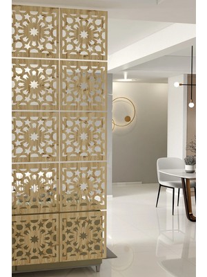 Kayasan Ahşap Kayasan ® Lazer Kesim Sarkıt Paravan, Ahşap Seperatör, Oda Ayırıcı 4'lü Panel Levha Seti