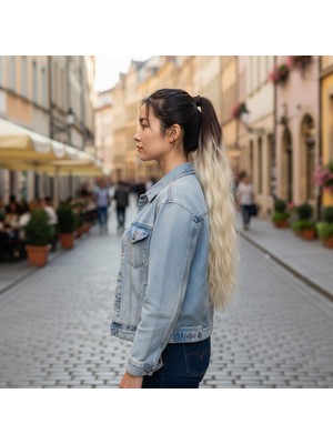 Uravas Store Lastik Tokalı At Kuyruğu Su Daalı / Kumral / Platin Ombre
