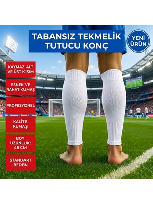 Bs Beyaz Shoes Tüm Spor Aktiviteler 40-46 Standart Profesyonel Tabansız Kesik Tekmelik Tutucu Futbol Sporcu Tozluğu Çorapı (Tekmelik Dahil Değildir.)