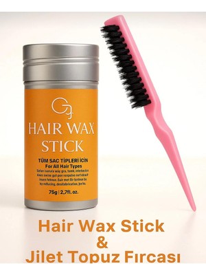 Yurish Hair Wax Stick 75 gr Stick Formda Saç Sabitleyici Hacimlendirici Berberstıckwax Topuz Fırçası