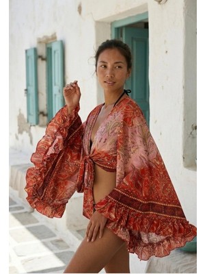 Laviyonsa Etnik Desenli Ipek Otantik Bolero (36-46) Std