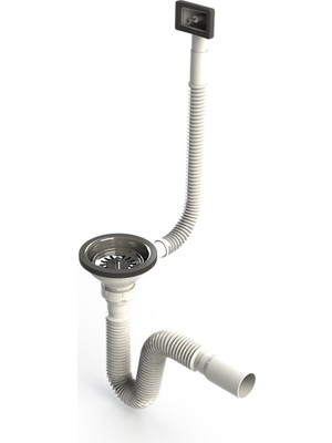 Euromix Körüklü Taşmalı Çöpmak Tekli Lavabo Sifonu
