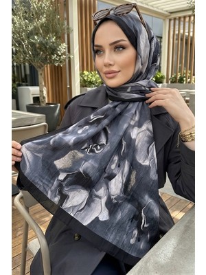 İmaj Butik Siyah Ipekhan Desenli Kraş Şal