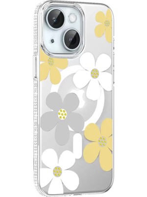 Prativas Iphone 15 Floral Magsafe Kapak - Sarı