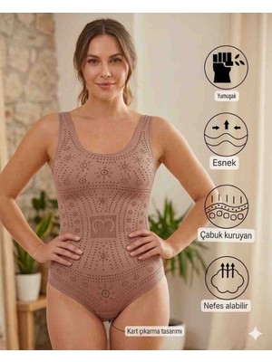BBS Kadın Pembe Toparlayıcı Body Korse - Alttan Geçirmeli Ayarlanabilir Kopçalı Şekillendirici Body