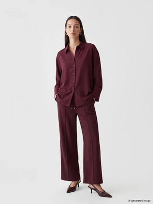 LC Waikiki Lcwaıkıkı Classic Bordo Beli Lastikli Kadın Pantolon