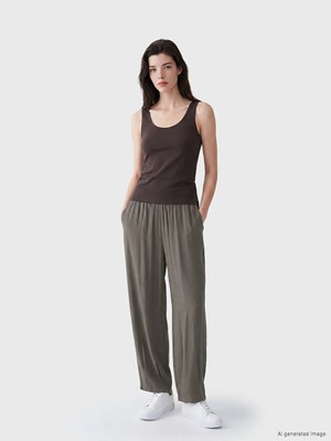 LC Waikiki Lcw Comfort Kahverengi Beli Lastikli Havuç Kesim Kadın Pantolon