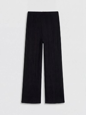 LC Waikiki Xsıde Siyah Beli Lastikli Nakışlı Kadın Pantolon