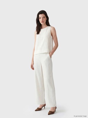 LC Waikiki Lcw Comfort Beyaz Beli Lastikli Kadın Pantolon