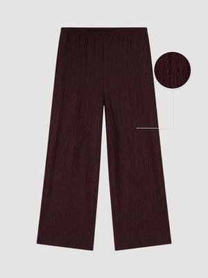 LC Waikiki Xsıde Bordo Beli Lastikli Dokulu Kadın Pantolon