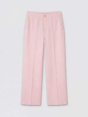 LC Waikiki Lcw Vision Pembe Geniş Paça Keten Karışımlı Kadın Pantolon