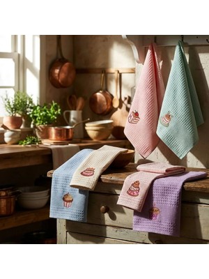 Efendioğlu Türcan CAKE DESEN MUTFAK KURULAMA BEZİ 6 LI HIZLI KURUYAN İZ BIRAKMAZ PREMIUM EKONOMİK AVANTAJLI SET