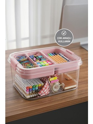 Selka Home 4.5 LT Bölmeli Organizer Kutu Dayanıklı Plastik Malzeme ile Çok Amaçlı Kullanım