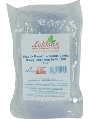Renas Store Plastik Kaşık Ekonomik Çorba Kaşığı 1654 mm Şeffaf 100 Adet 1 Paket