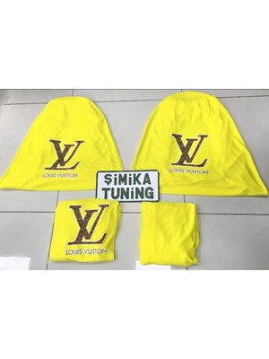 Şimika Lv Sarı Otomobil Servis Kılıfı Ön ve Arka 4parça Takım 1.kalite Likrali Penye Yıkanabilir Her Araca Uyumlu