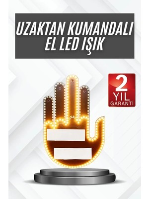 Zenvia Uzaktan Kumandalı El Orta Parmak LED Araç Camına Özel