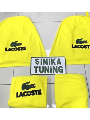 Şimika Lacoste Sarı Otomobil Servis Kılıfı Ön ve Arka 4parça Takım 1.kalite Likrali Penye Yıkanabilir Her Araca Uyumlu
