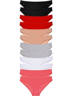 Zenvia 12 Adet Süper Eko Set Likralı Kadın Slip Külot Set 3